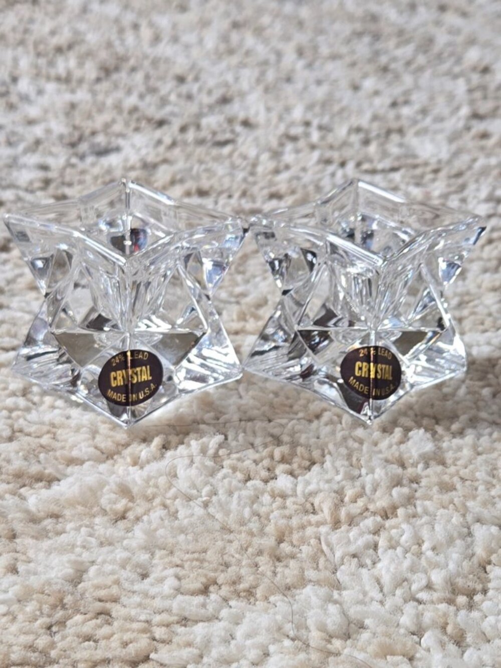 Michael C. Fina Crystal Candle Stick Holders Vintage